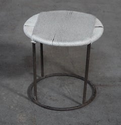 Modernist Iron and Rope Stool