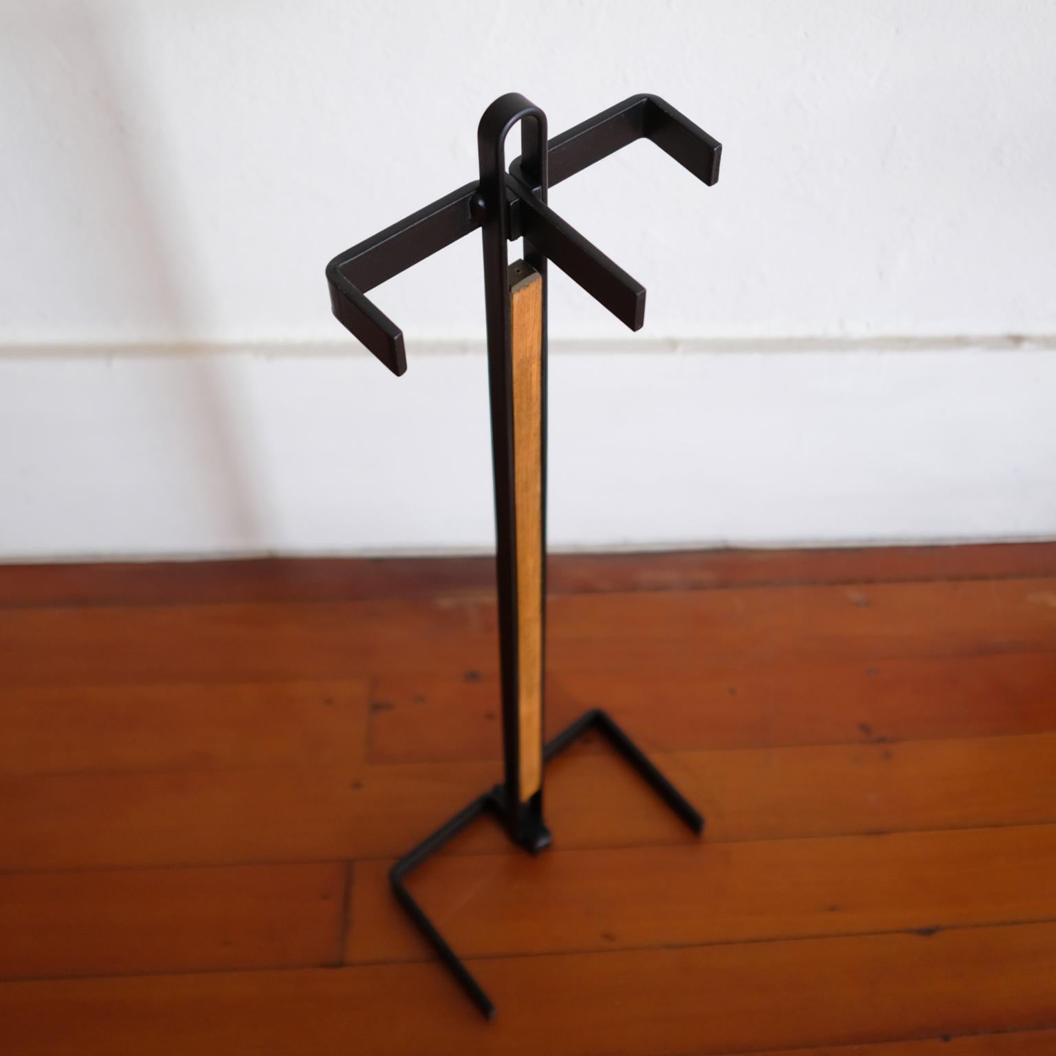Mid-20th Century Modernist Iron and Wood Fire Tools