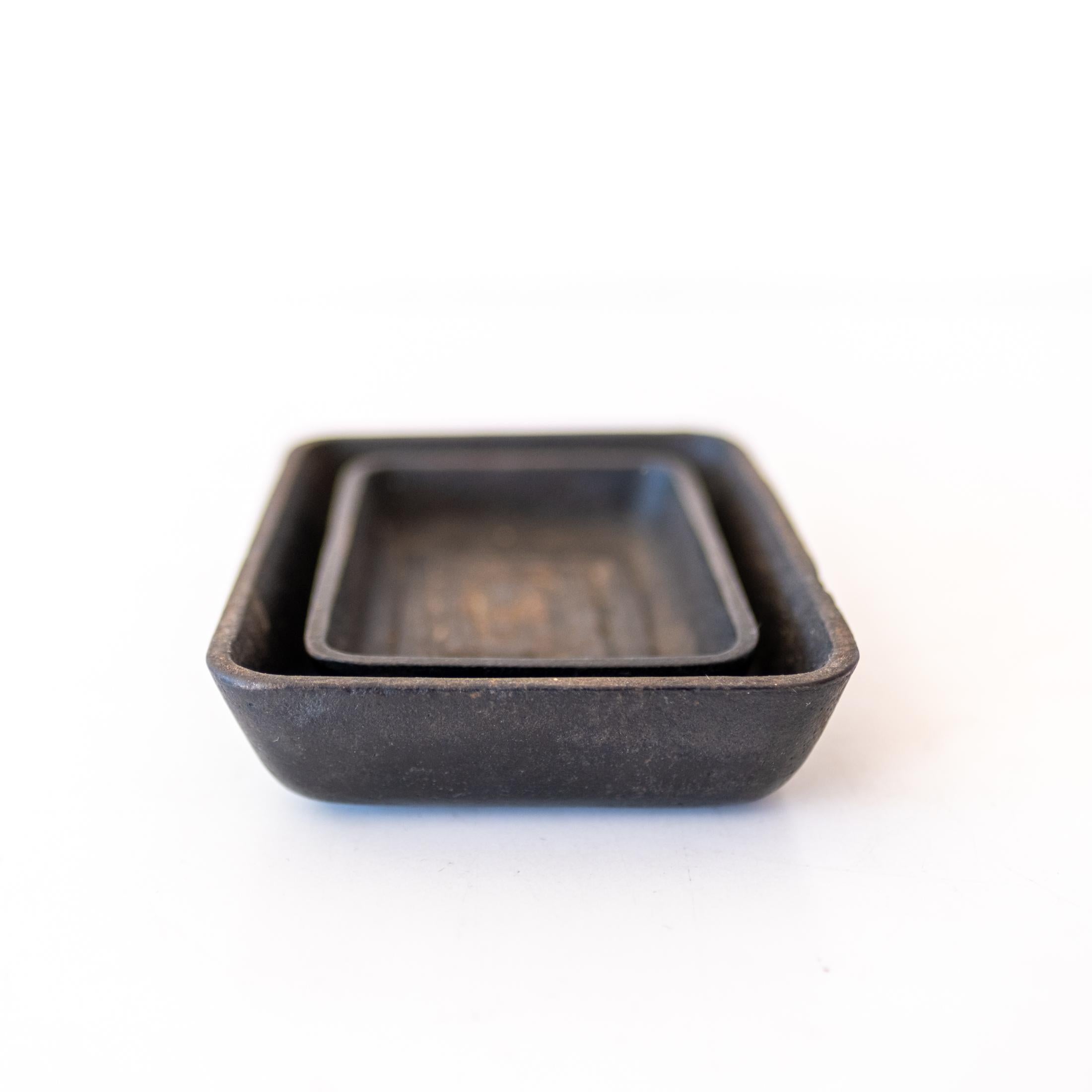 Modernist Iron Nesting Incense Bowls or Ashtray In Good Condition For Sale In San Diego, CA