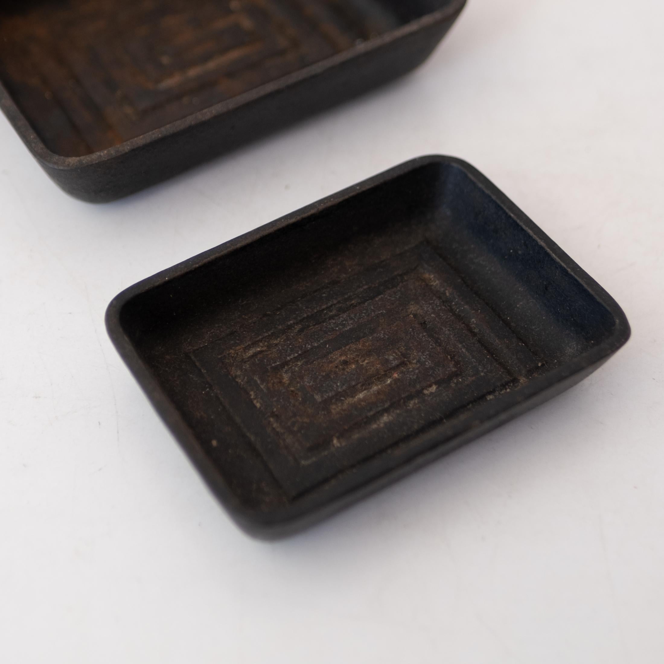 Mid-20th Century Modernist Iron Nesting Incense Bowls or Ashtray For Sale