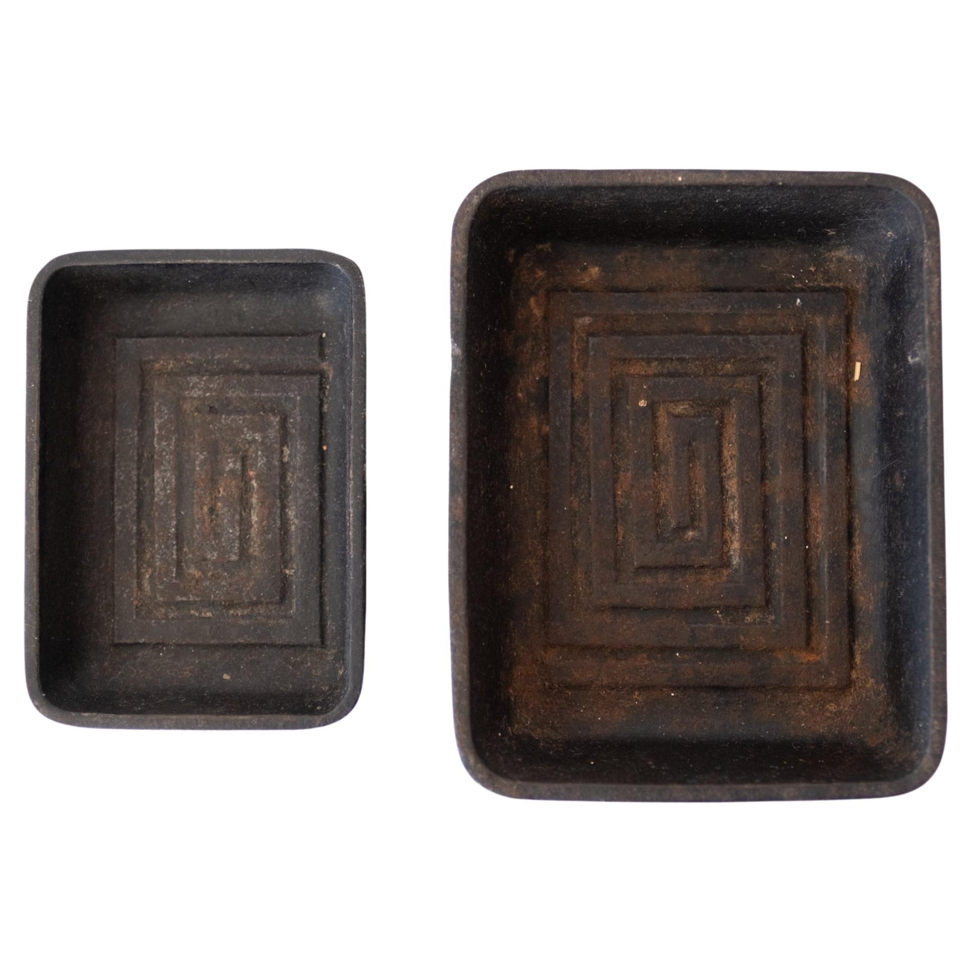 Modernist Iron Nesting Incense Bowls or Ashtray For Sale