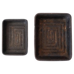 Modernist Iron Nesting Incense Bowls or Ashtray