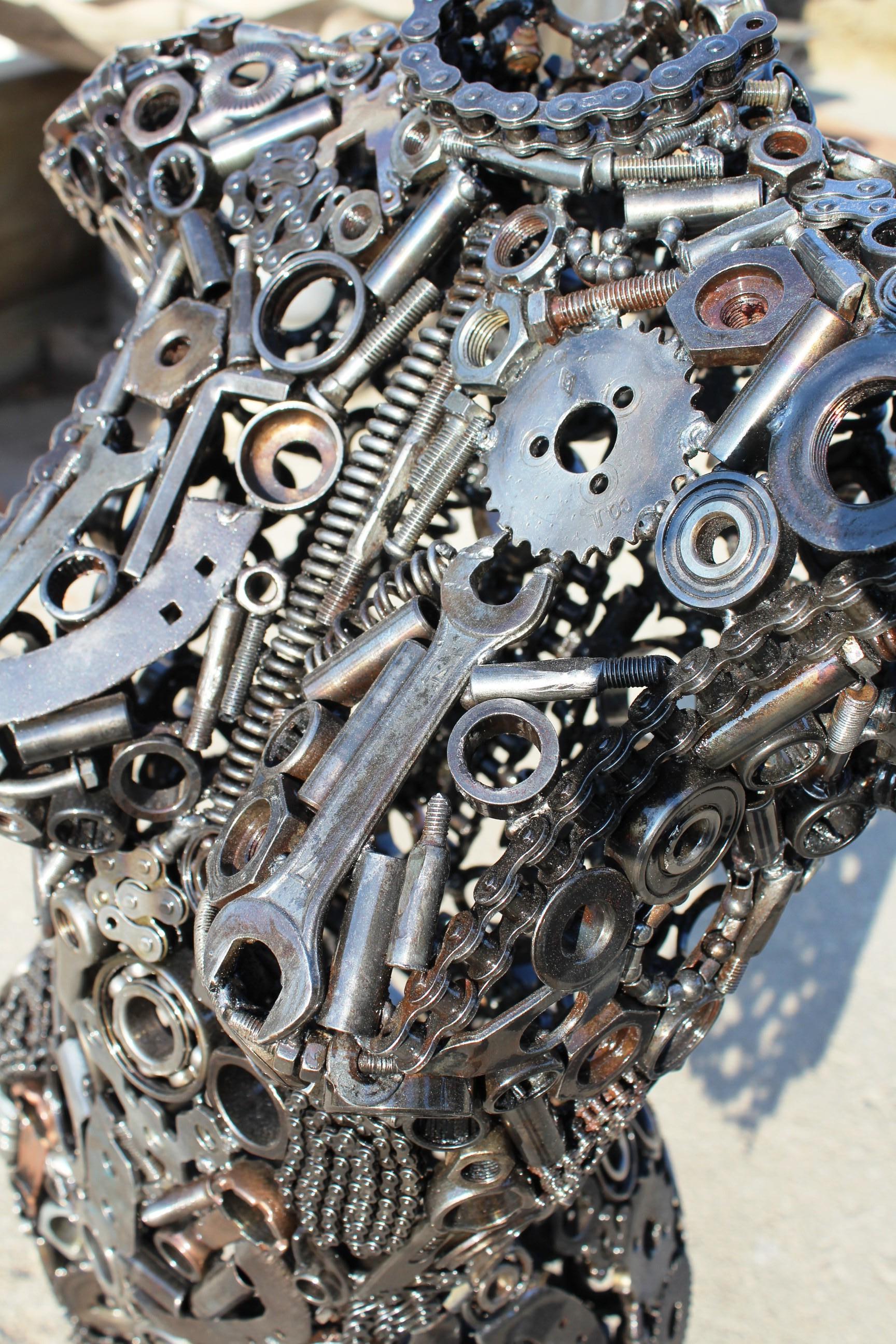 Modernist Iron Torso Sculpture Made Up of Mechanical Parts 2