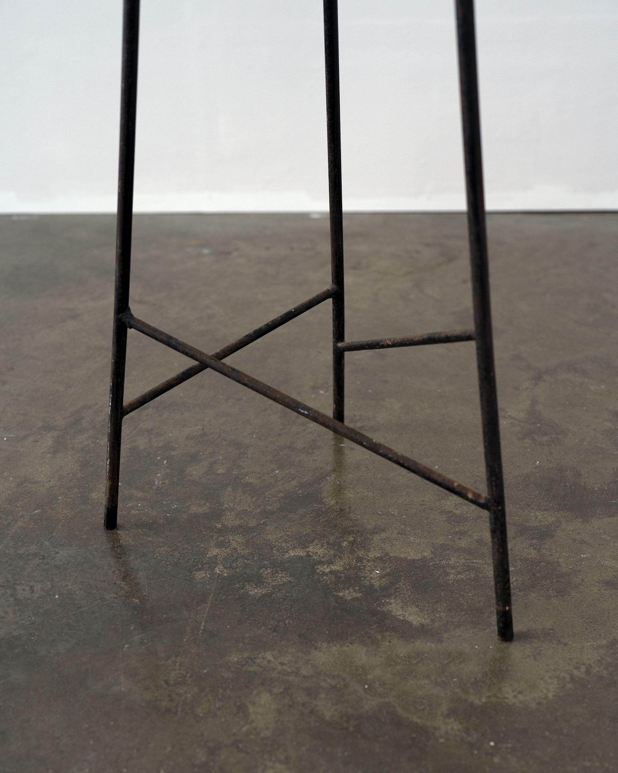 Unknown Modernist Iron Tripod Pedestal / Stool For Sale