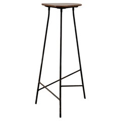 Vintage Modernist Iron Tripod Pedestal / Stool
