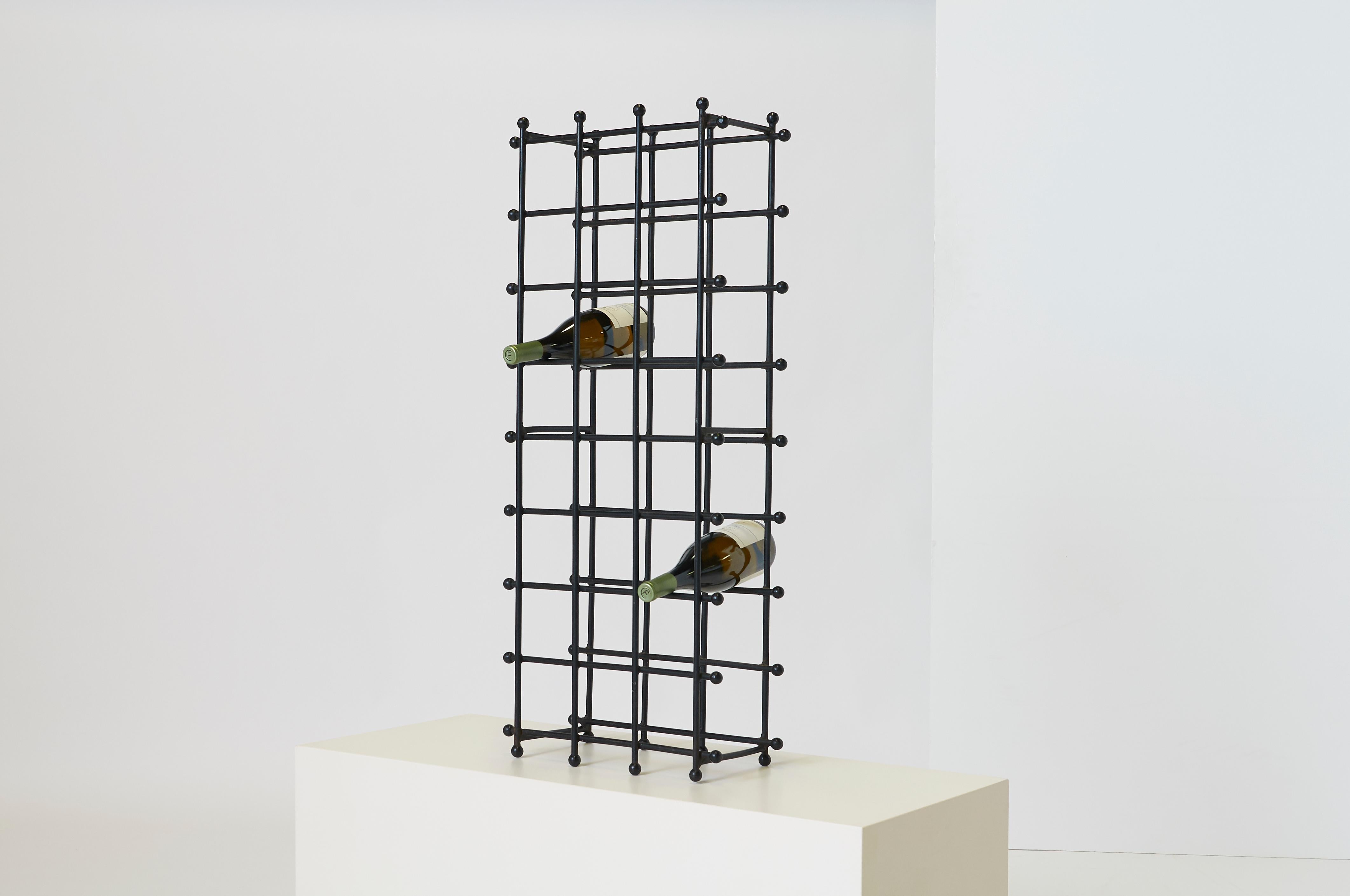 Modernist Eisen Weinregal im Angebot 2