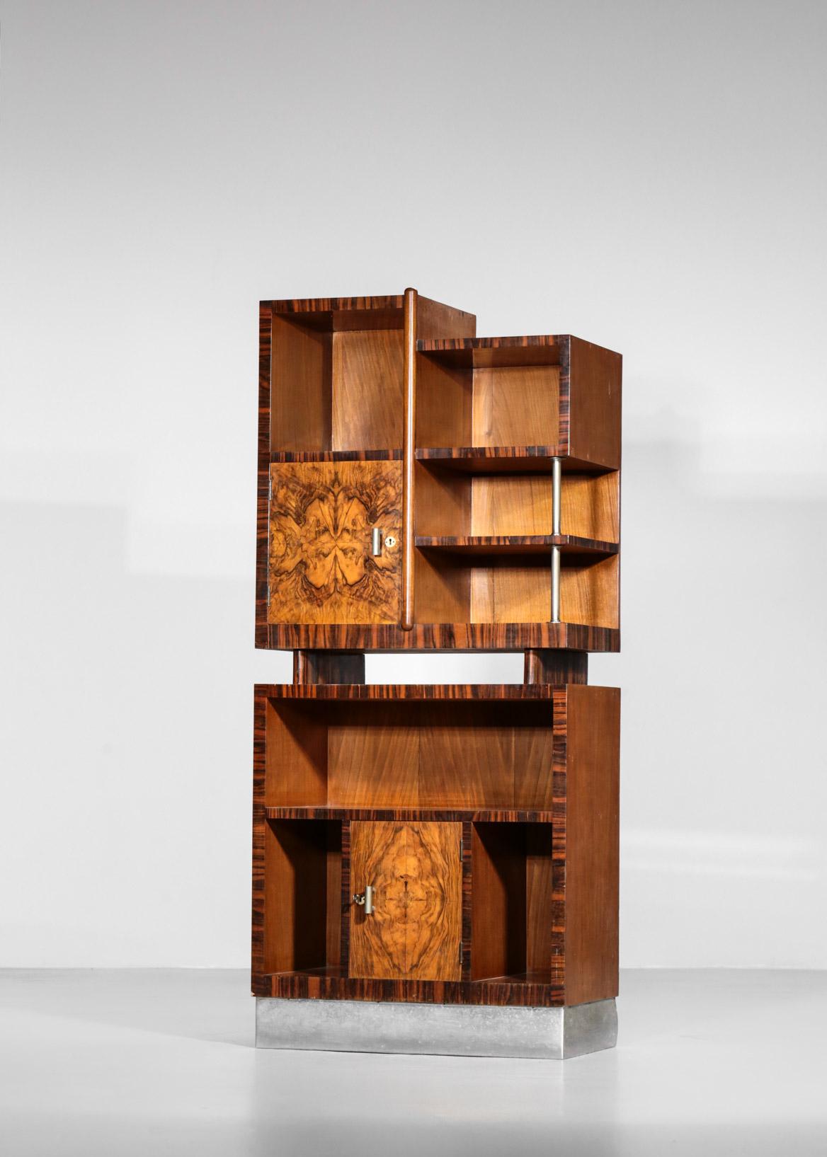 Modernist Italian Bar Cabinet Gio Ponti Style Bookcases 7