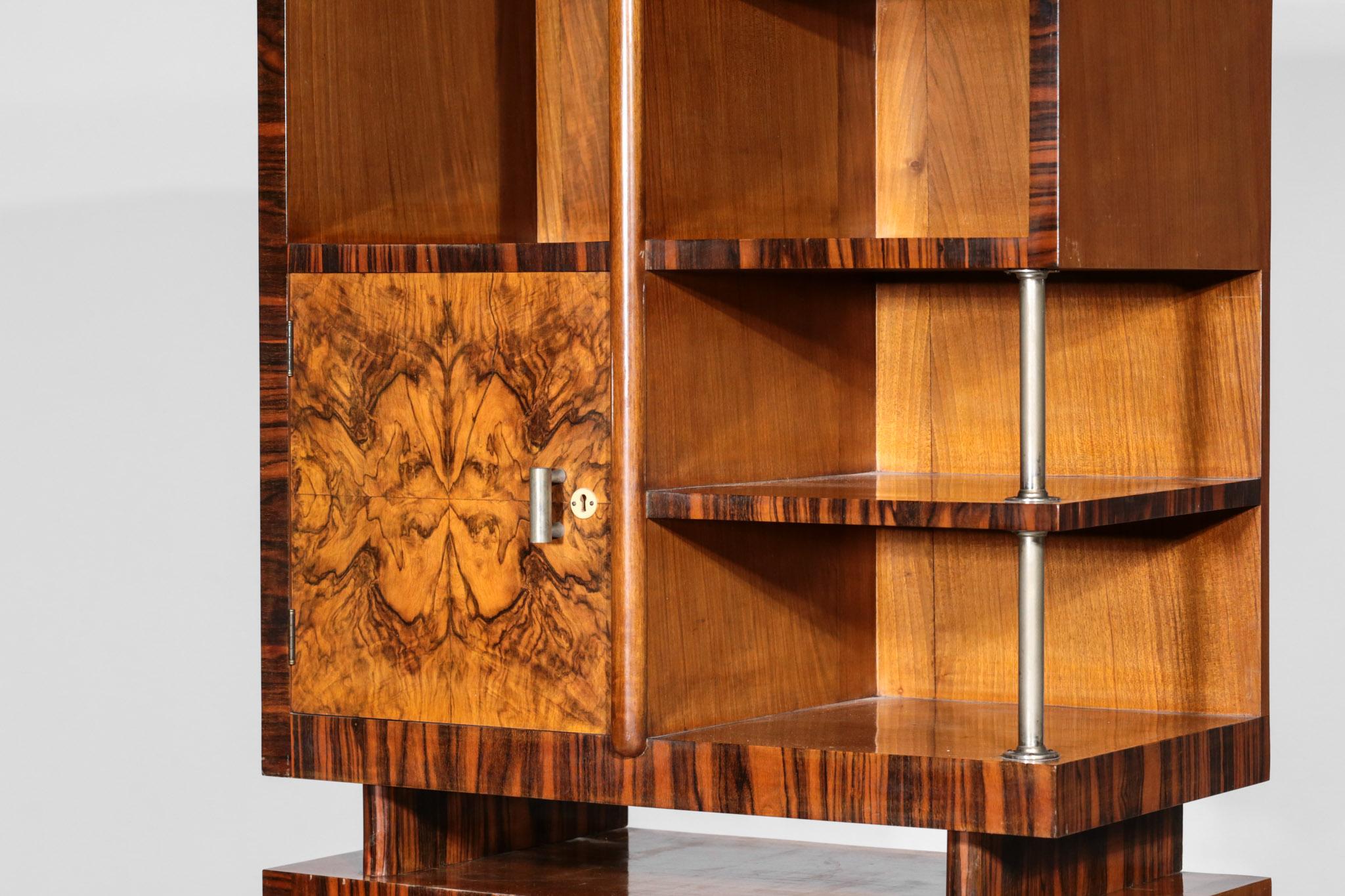 Modernist Italian Bar Cabinet Gio Ponti Style Bookcases 8