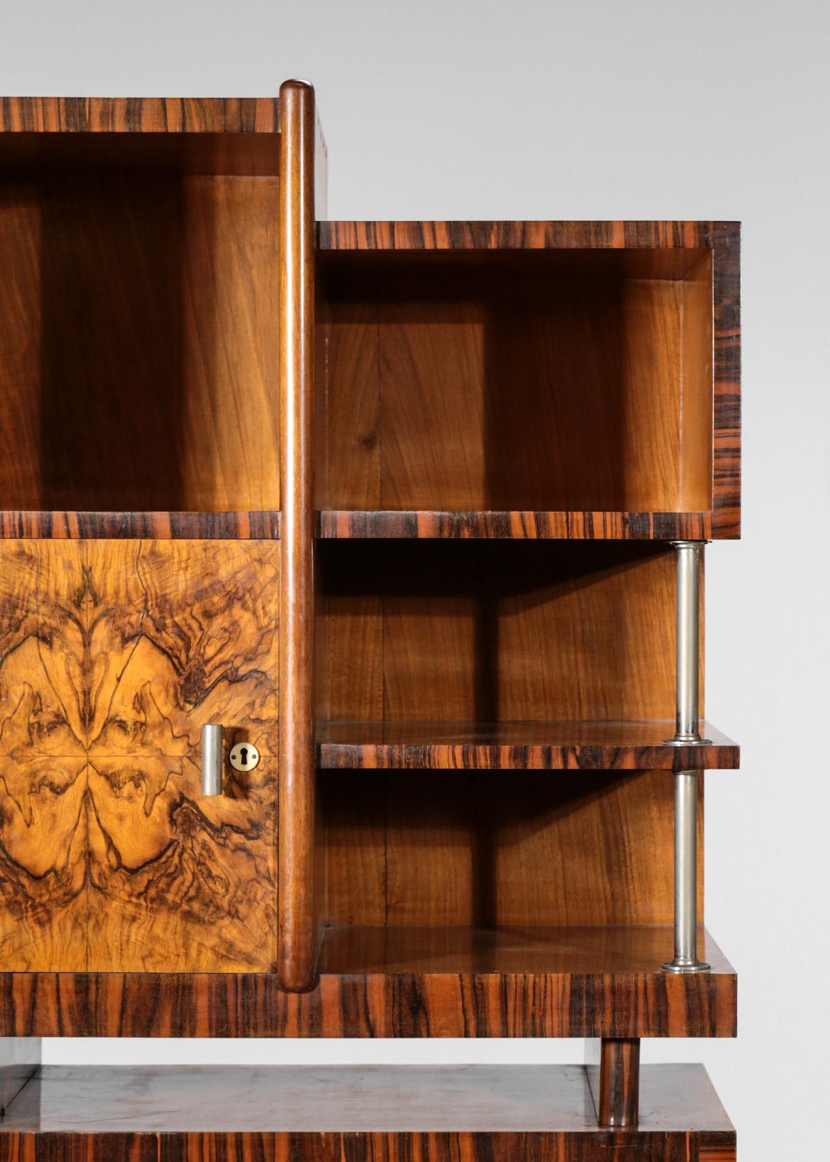 Modernist Italian Bar Cabinet Gio Ponti Style Bookcases In Good Condition In Lyon, FR