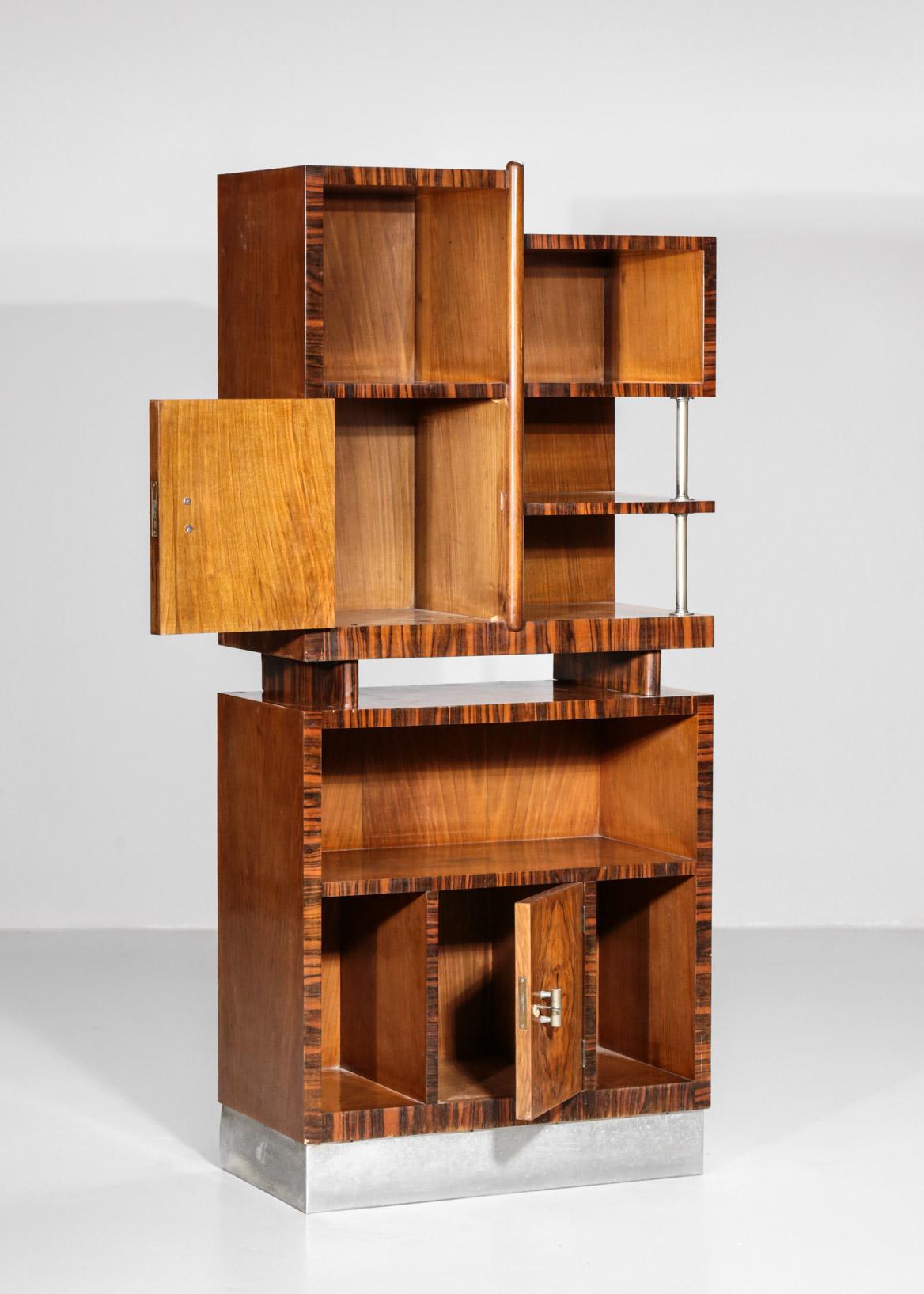 Modernist Italian Bar Cabinet Gio Ponti Style Bookcases 1