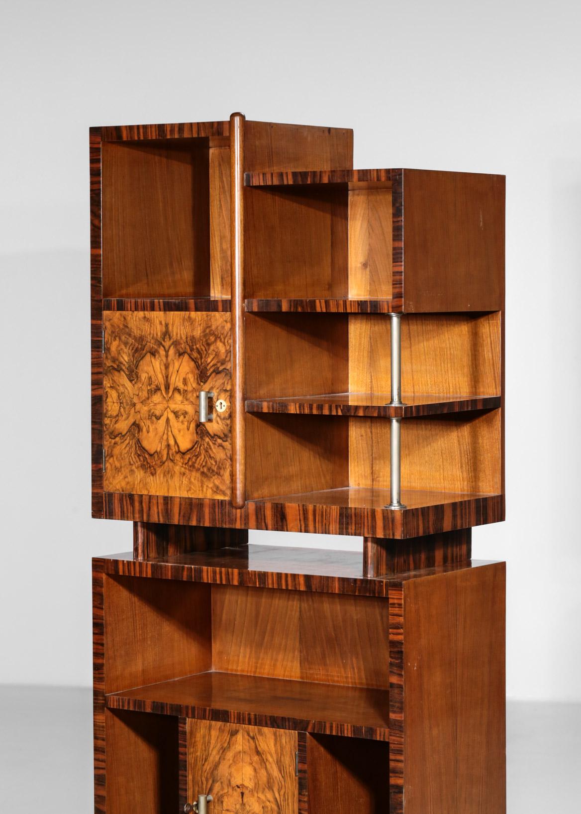 Modernist Italian Bar Cabinet Gio Ponti Style Bookcases 2