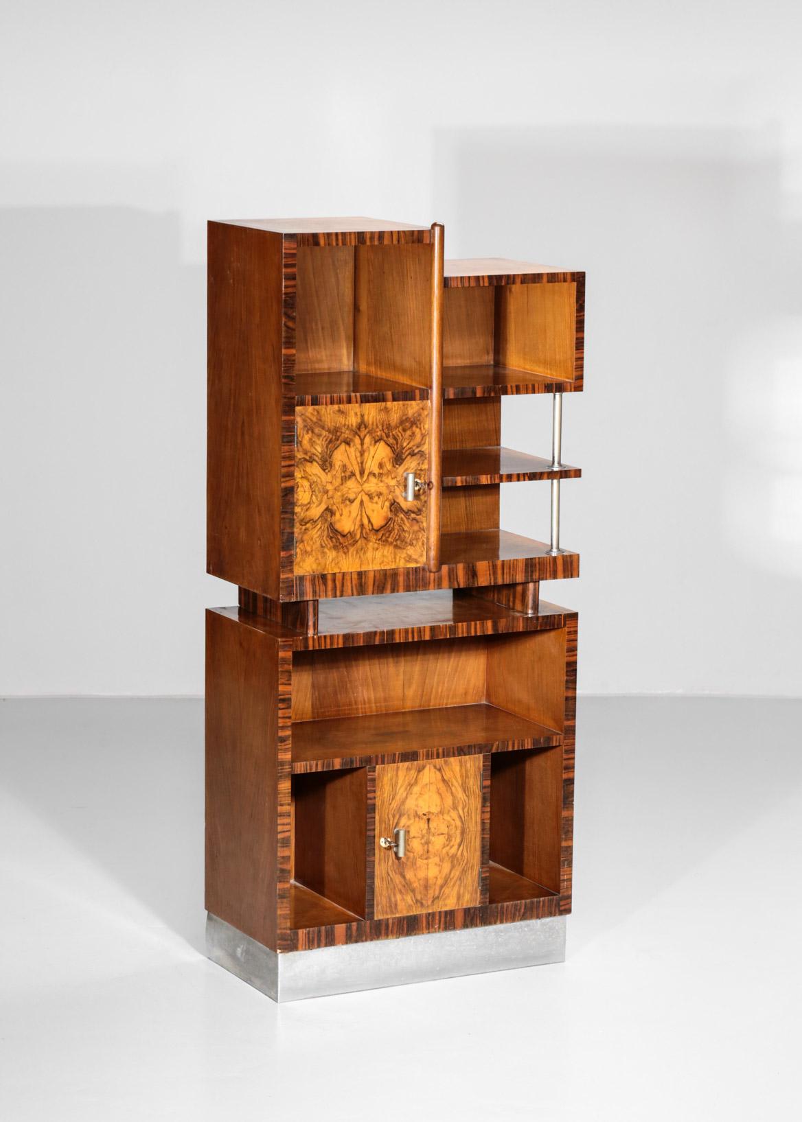 Modernist Italian Bar Cabinet Gio Ponti Style Bookcases 3