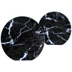 Modernist Italian Black Marble Bookends