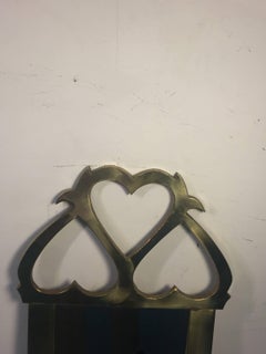 Modernist Italian Brass Heart Design Mirror