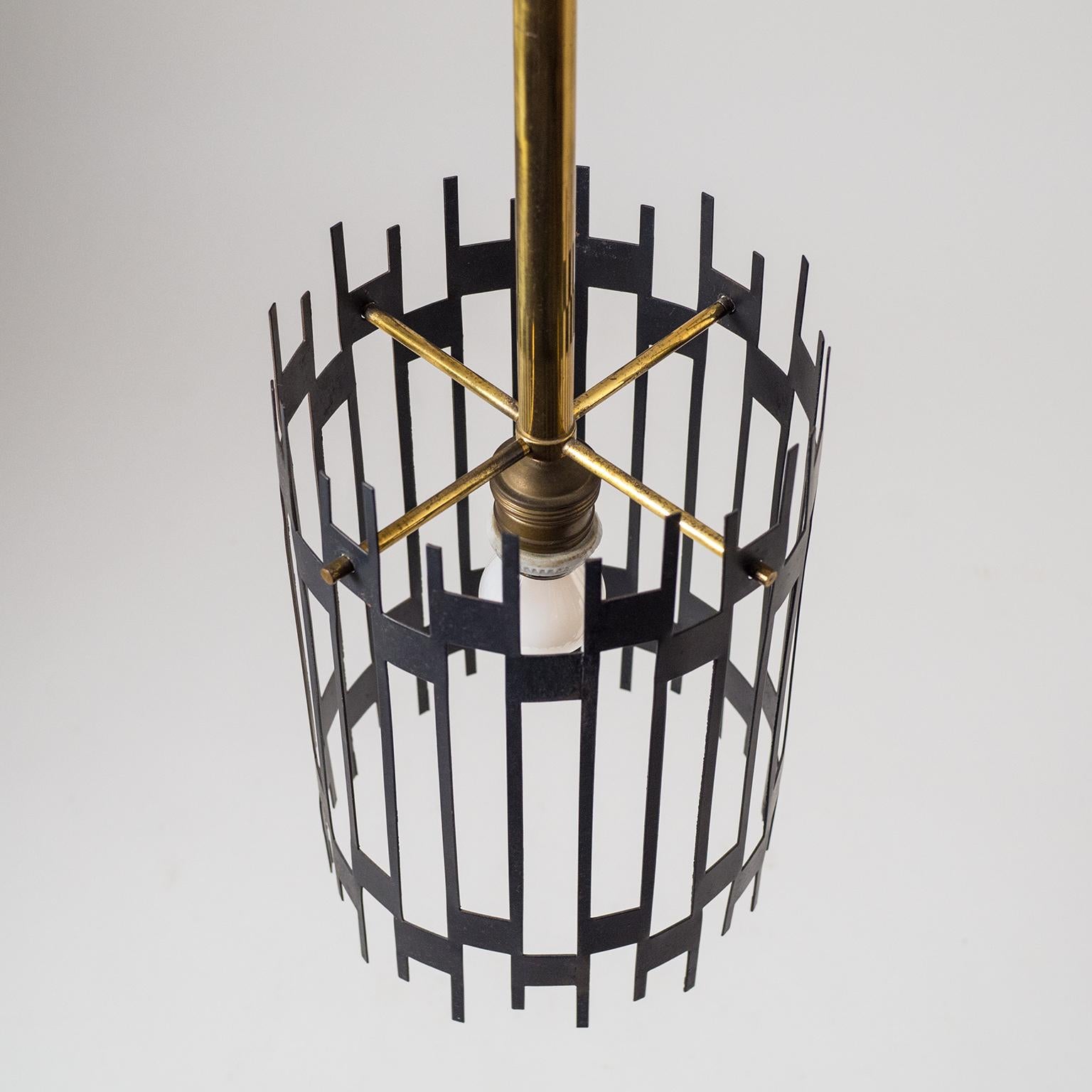 Modernist Italian 'Cage' Pendant, 1950s For Sale 1