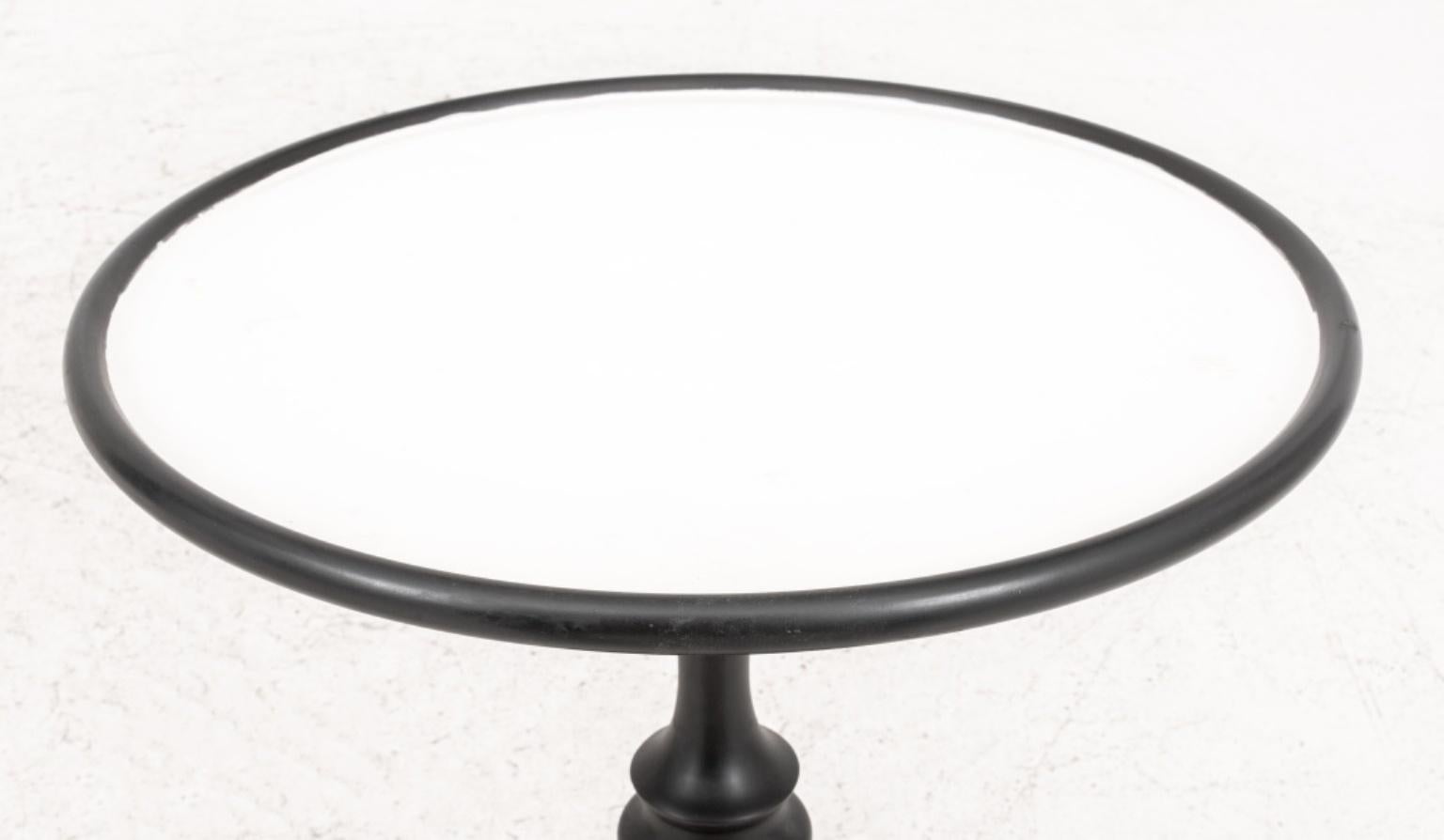 Contemporary Modernist Italian Ceramic and Metal End Table