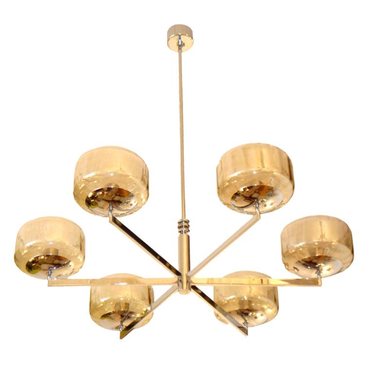 Modernist Italian Chandelier by Sciolari, Pair Available For Sale