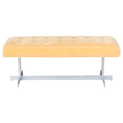 Modernist Italian Chrome Bench with Mohair Seat, 1960s