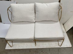 Sofá modernista italiano de bronce dorado