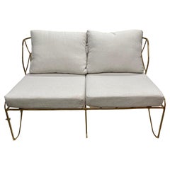 Modernist Italian Gilt Bronze Settee