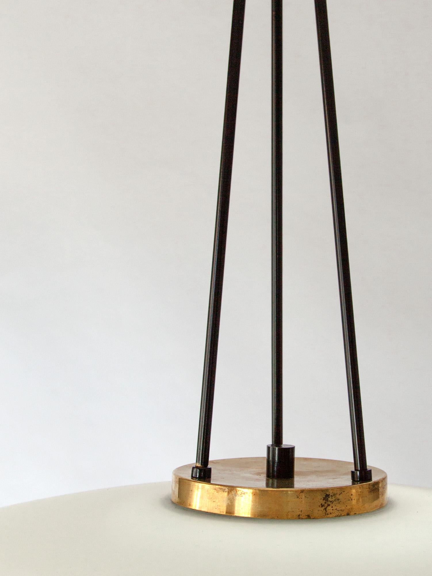 Modernist Italian Glass and Brass Pendant by Stilnovo, 1950s  2