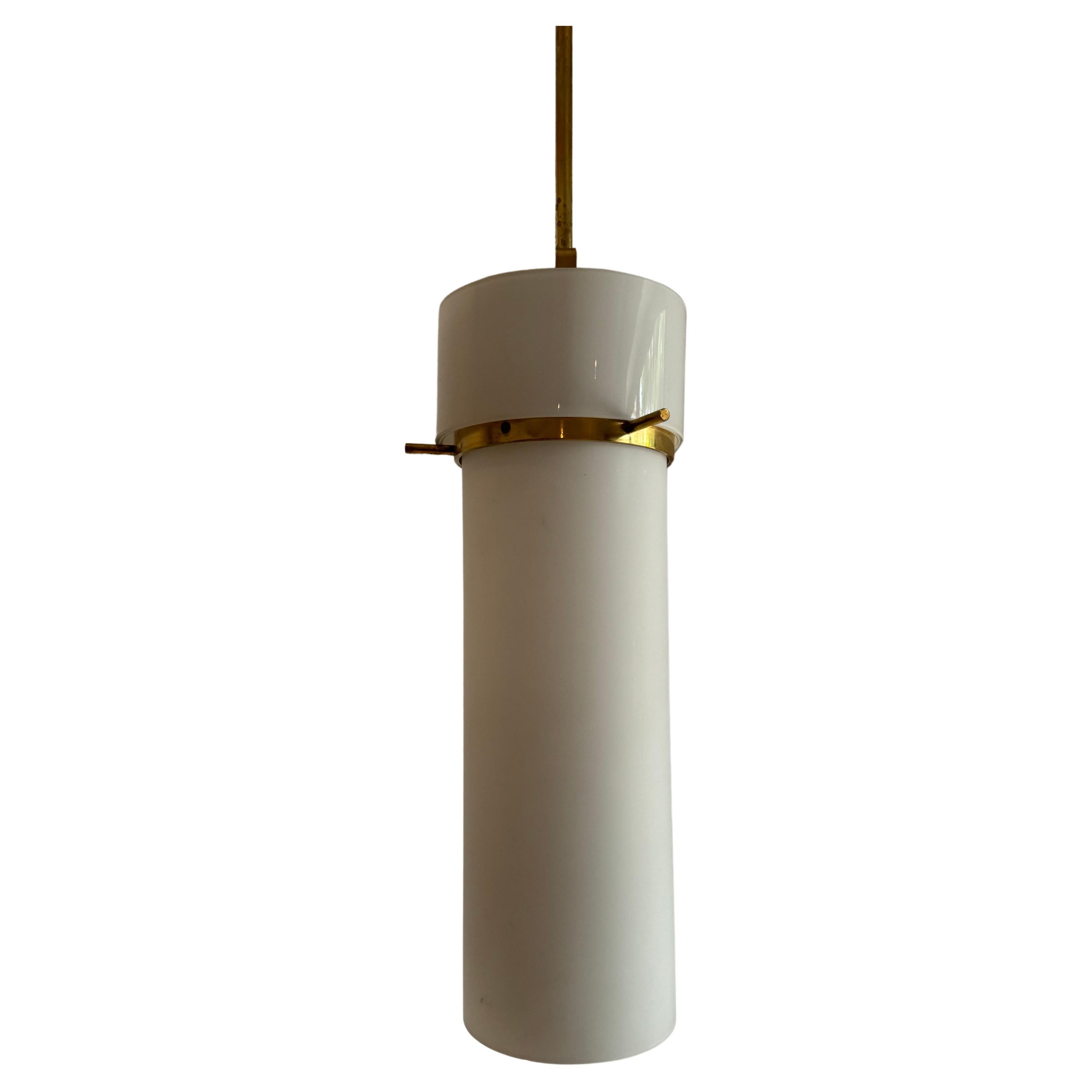 Modernistisches italienisches Windlicht ITSO Stilnovo aus Messing und Opalglas, 1950er Jahre