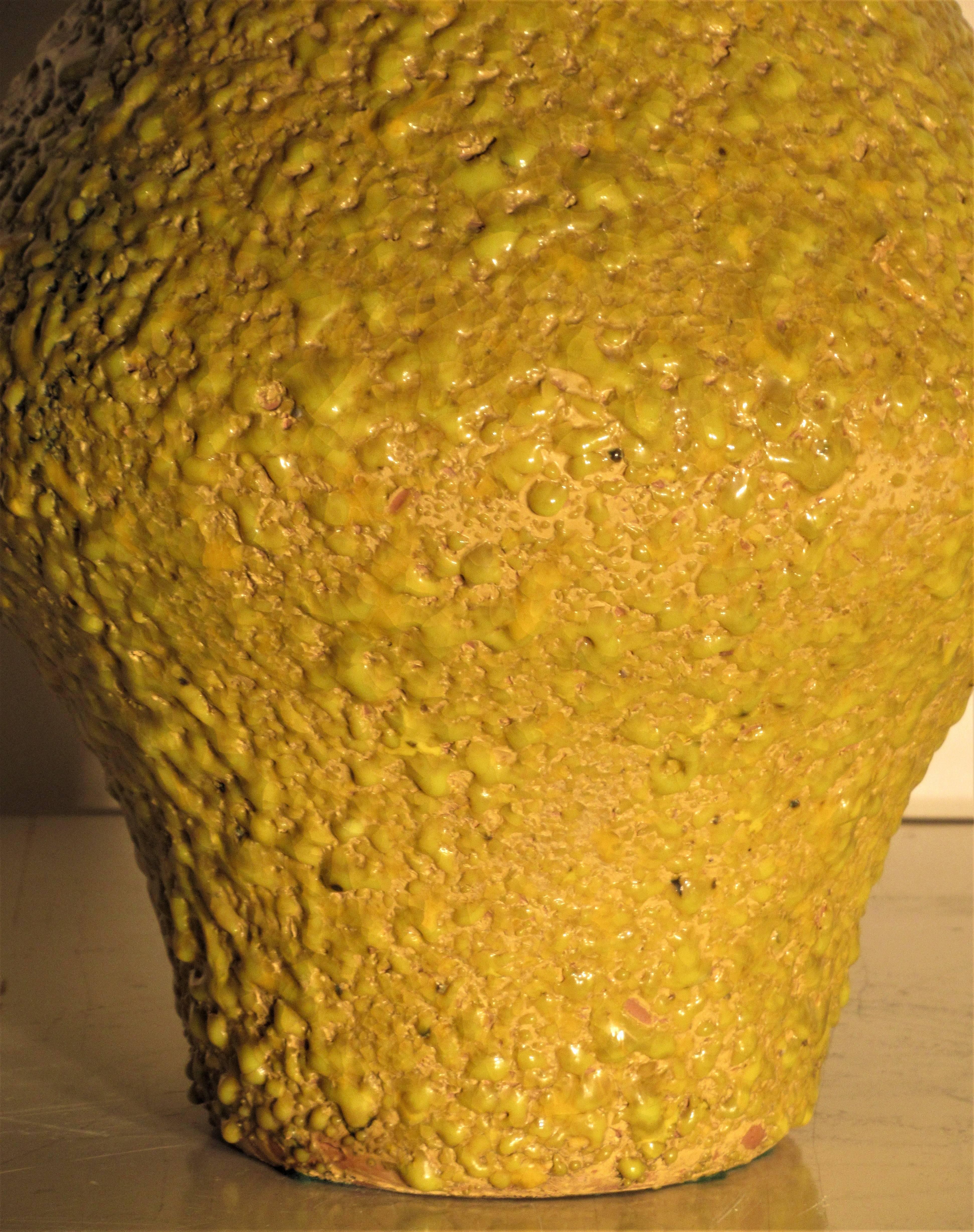 Modernist Italian Pottery Brilliant Volcanic Glaze Vase 1
