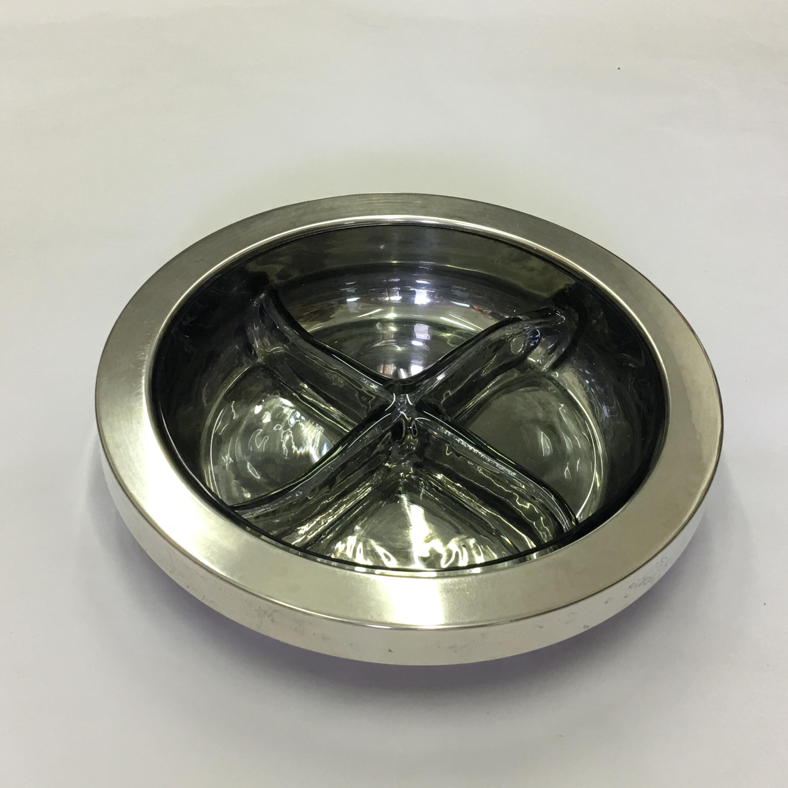 Modernist Italian Silver Plated Centerpiece Designed by Enrico Baldaro, 1970 For Sale 7
