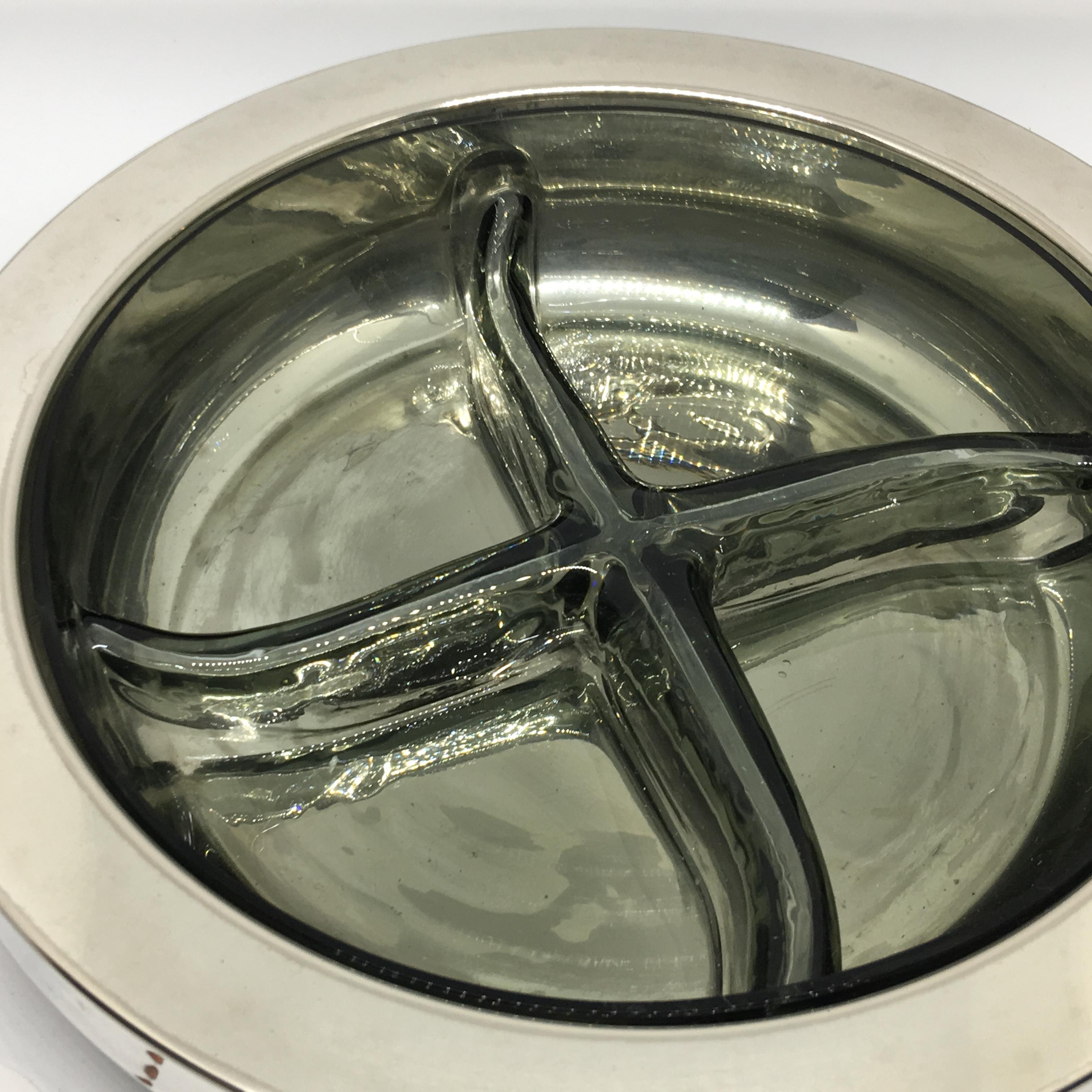 Modernist Italian Silver Plated Centerpiece Designed by Enrico Baldaro, 1970 In Good Condition For Sale In Aci Castello, IT