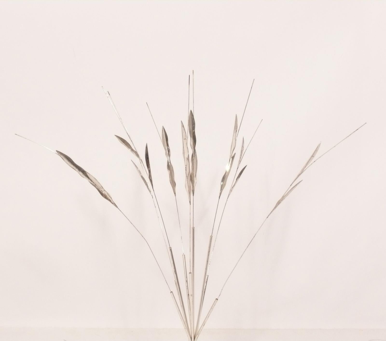 Sculptural Italian silver plated weed pot or vase, Italy, circa 1950s. In the style of Gio Ponti, unsigned, except for a 