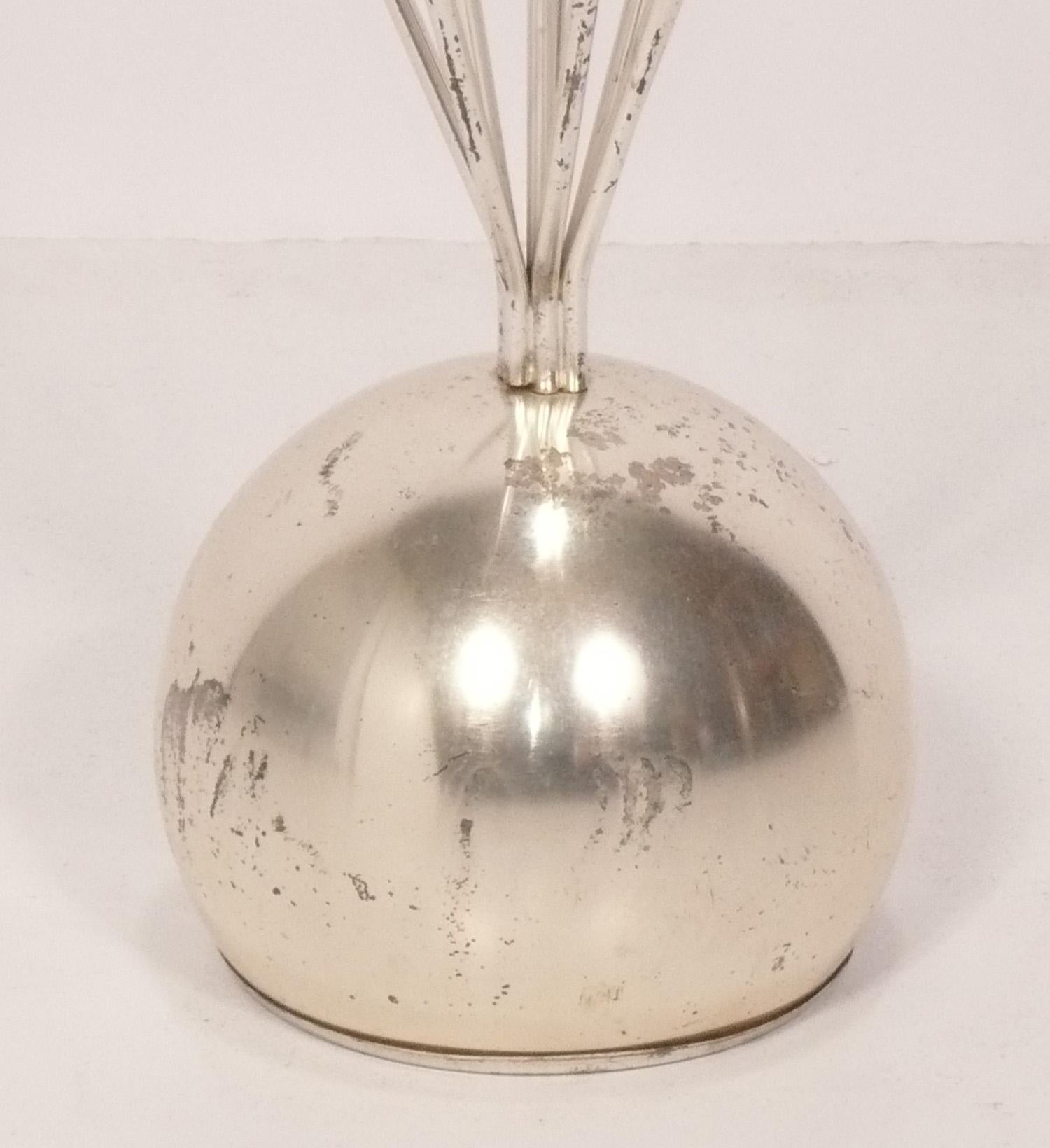 Plated Modernist Italian Silverplated Weed Pot or Vase For Sale