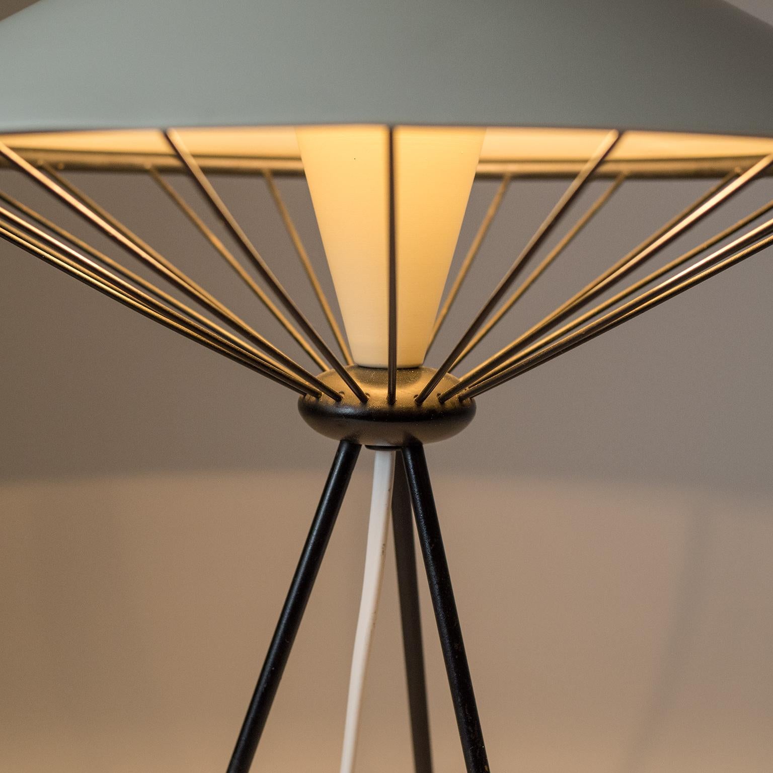 Brass Modernist Italian Tripod Table Lamp, 1950s