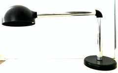Modernist Italian Tubular Long Neck Chrome Desk & Table Lamp