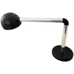 Modernist Italian Tubular Long Neck Chrome Desk & Table Lamp