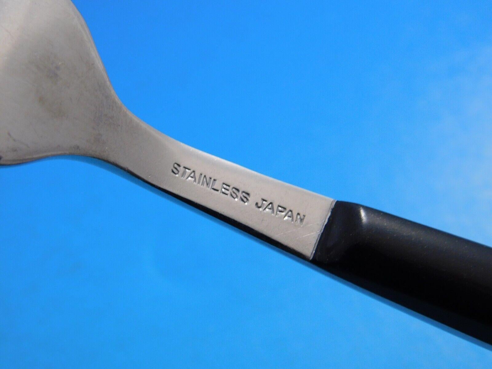 Japanese Modernist Japan Stainless Steel with black Nylon Flatware set 23 pcs Modern For Sale
