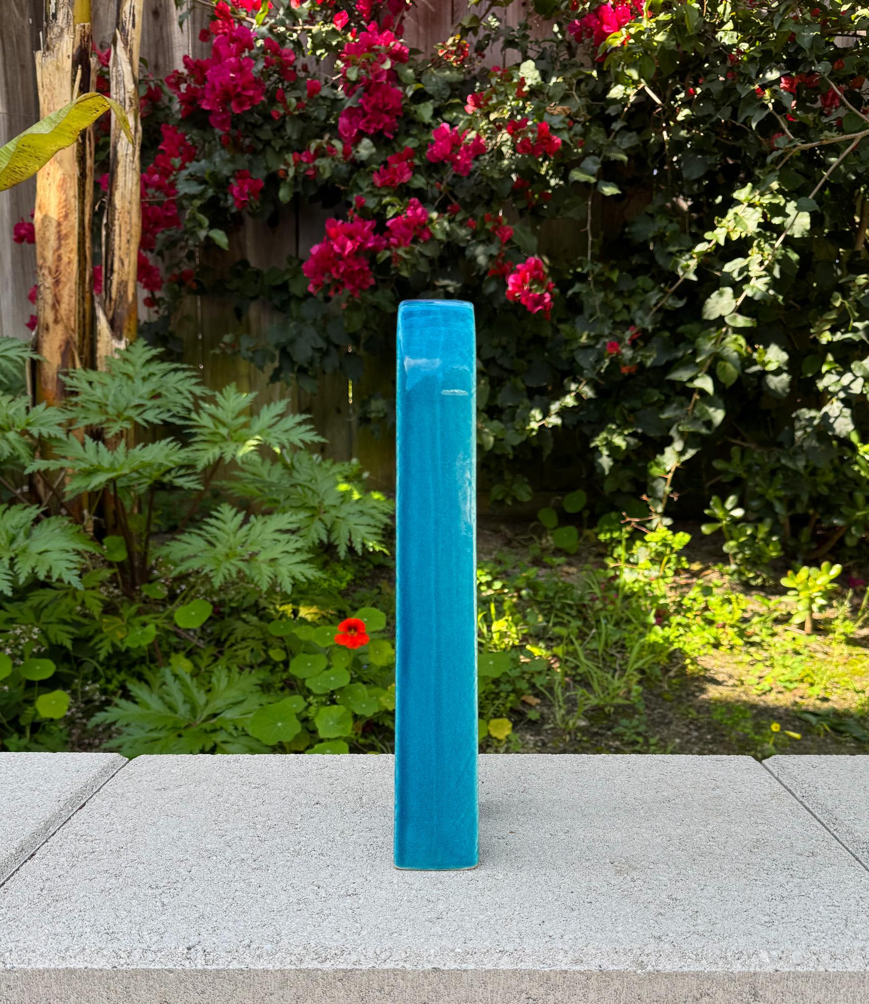 Modernistische japanische blaue Ikebana-Vase, Japan, 20. Jahrhundert im Angebot 4