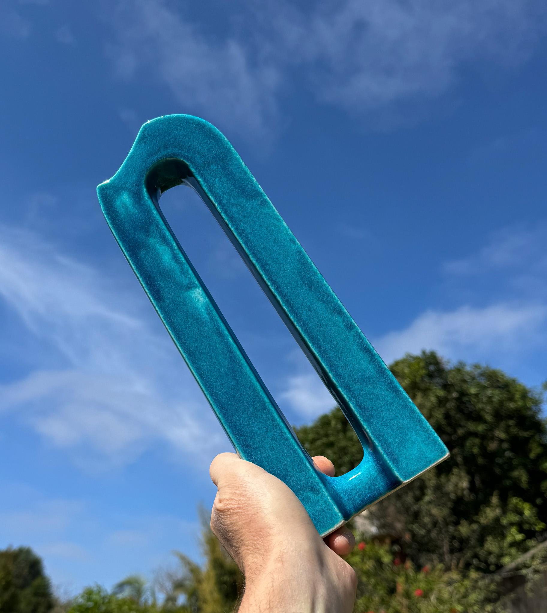 Modernistische japanische blaue Ikebana-Vase, Japan, 20. Jahrhundert im Zustand „Gut“ im Angebot in San Juan Capistrano, CA