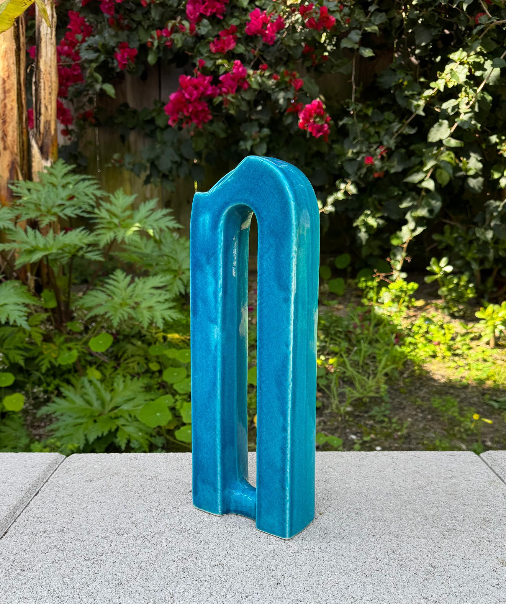 Modernistische japanische blaue Ikebana-Vase, Japan, 20. Jahrhundert im Angebot 2