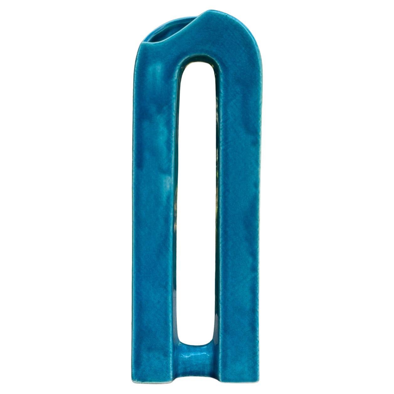 Modernistische japanische blaue Ikebana-Vase, Japan, 20. Jahrhundert