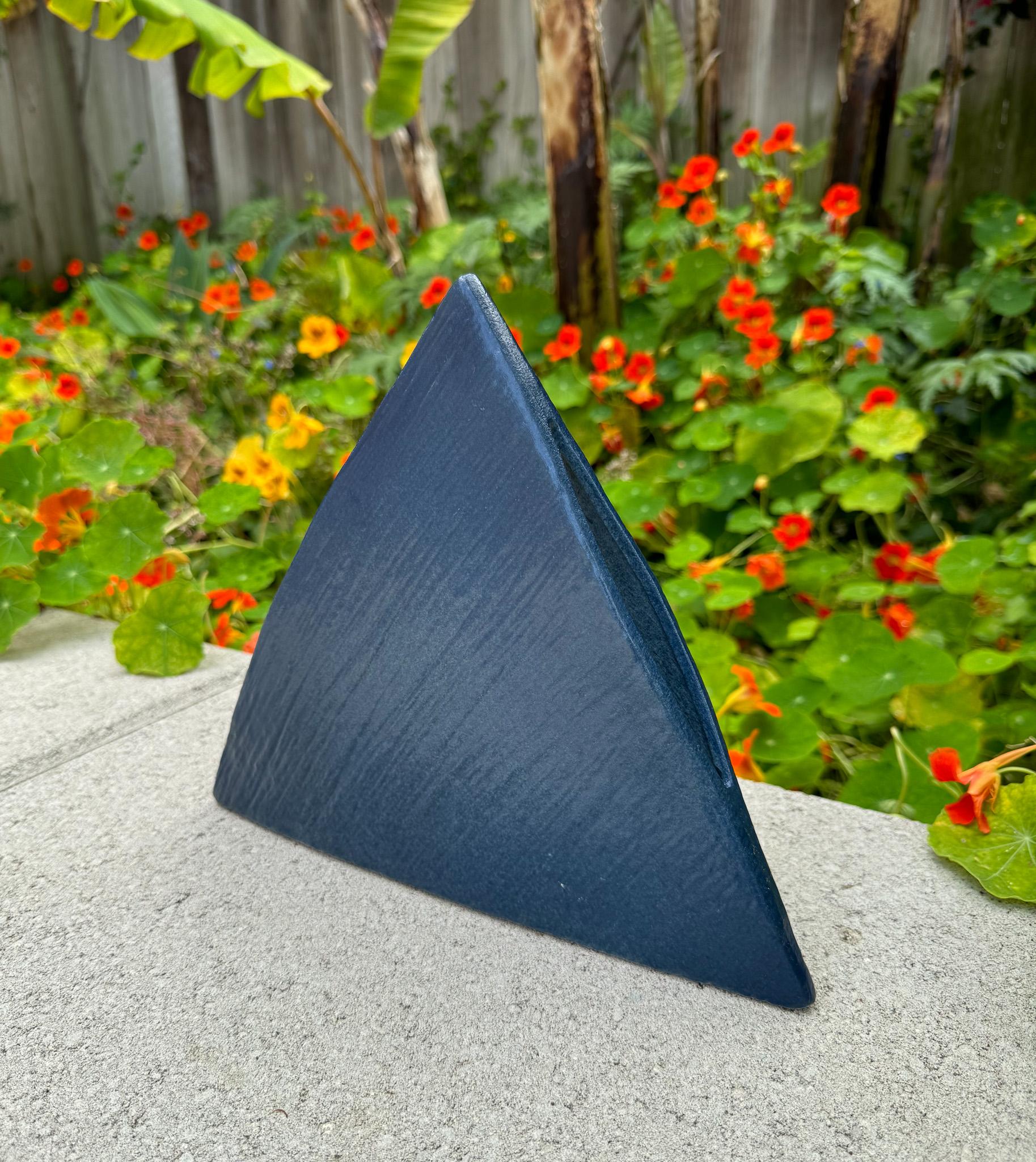 Mid-Century Modern Modernist Japanese Blue Pyramid Ikebana Vase, Japan, 20th Century