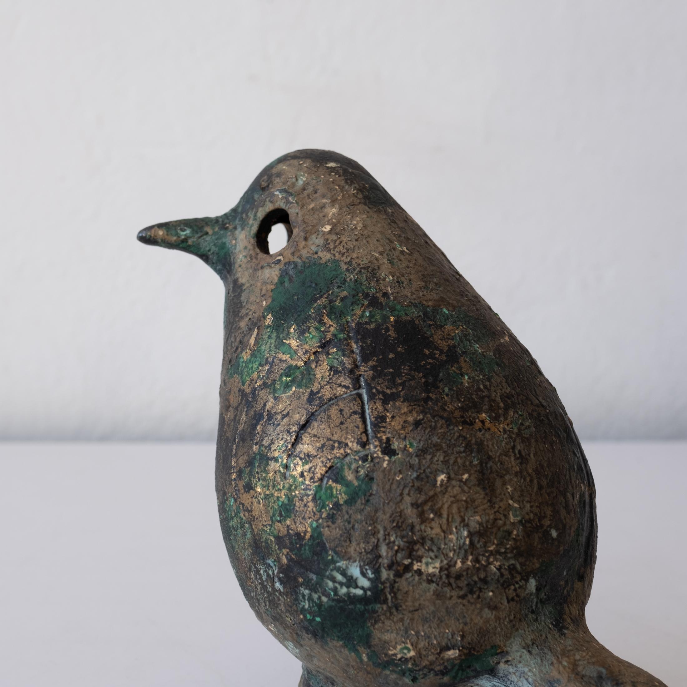 Modernist Japanese Cast Iron Bird Sculpture 1950s For Sale 7