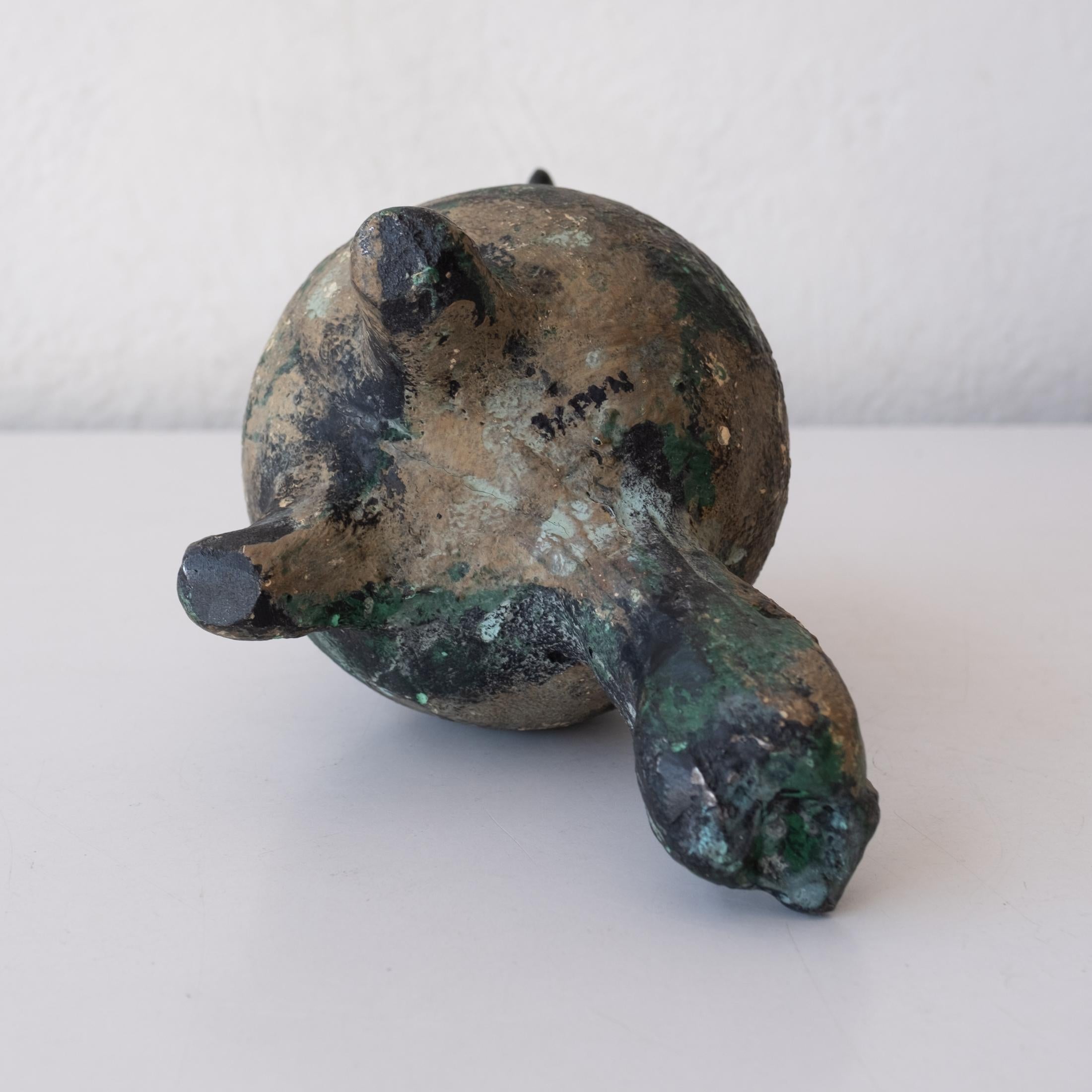 Modernist Japanese Cast Iron Bird Sculpture 1950s 9