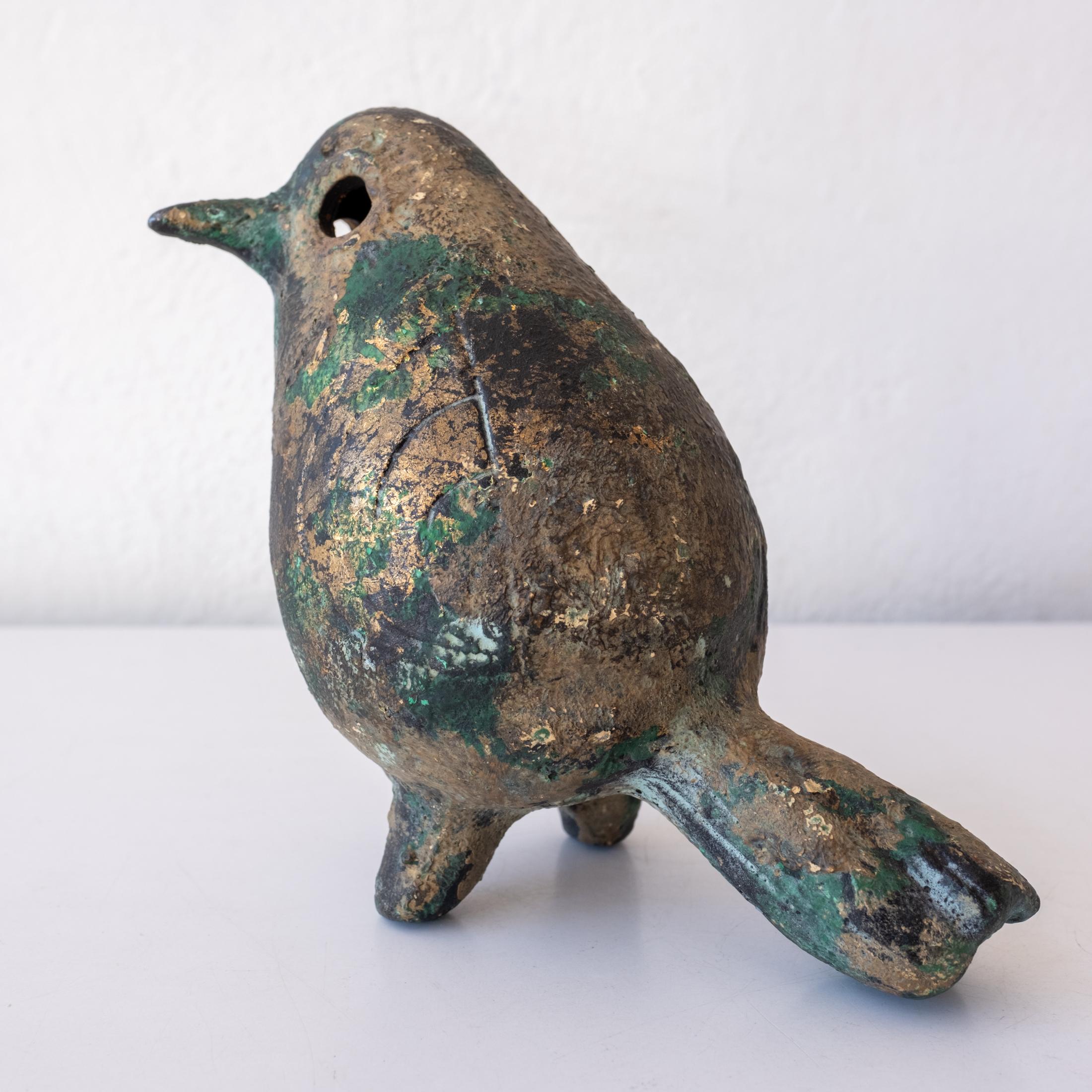 Modernist Japanese Cast Iron Bird Sculpture 1950s For Sale 2