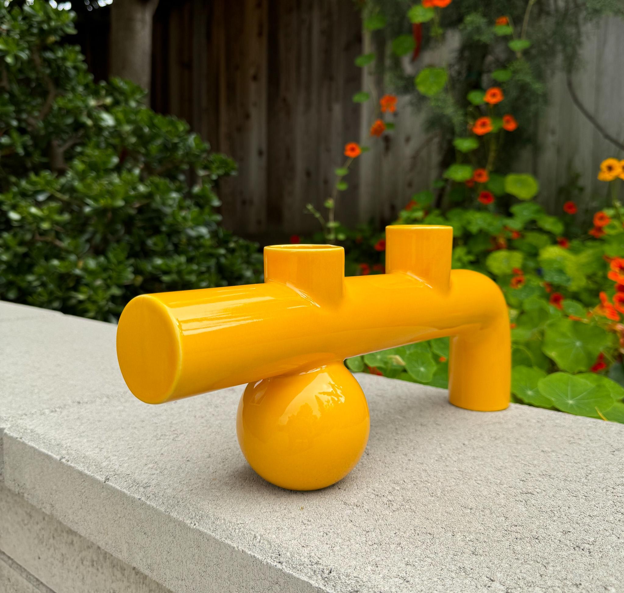 Glazed Modernist Japanese Ikebana Vase, Japan, 21st Century
