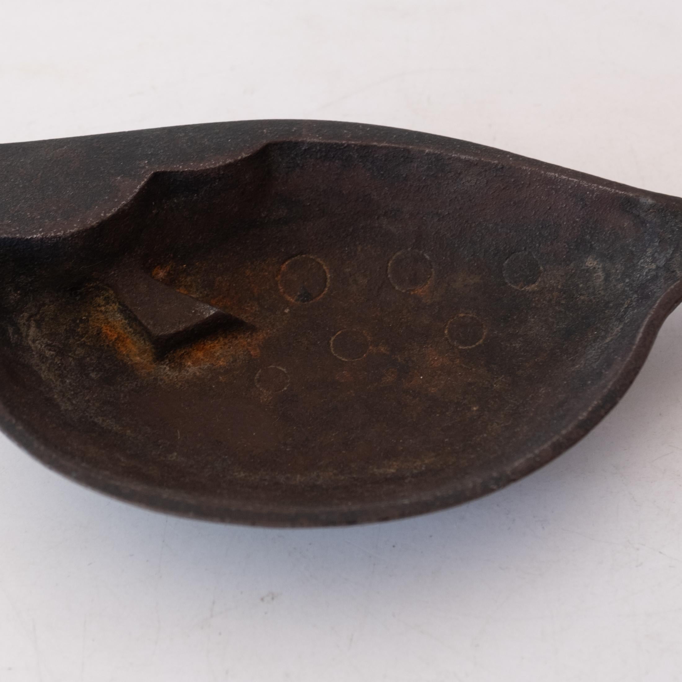 Mid-20th Century Modernist Japanese Iron Fish Incense Bowl For Sale