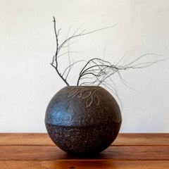 Modernist Japanese Iron Vase Ikebana Planter