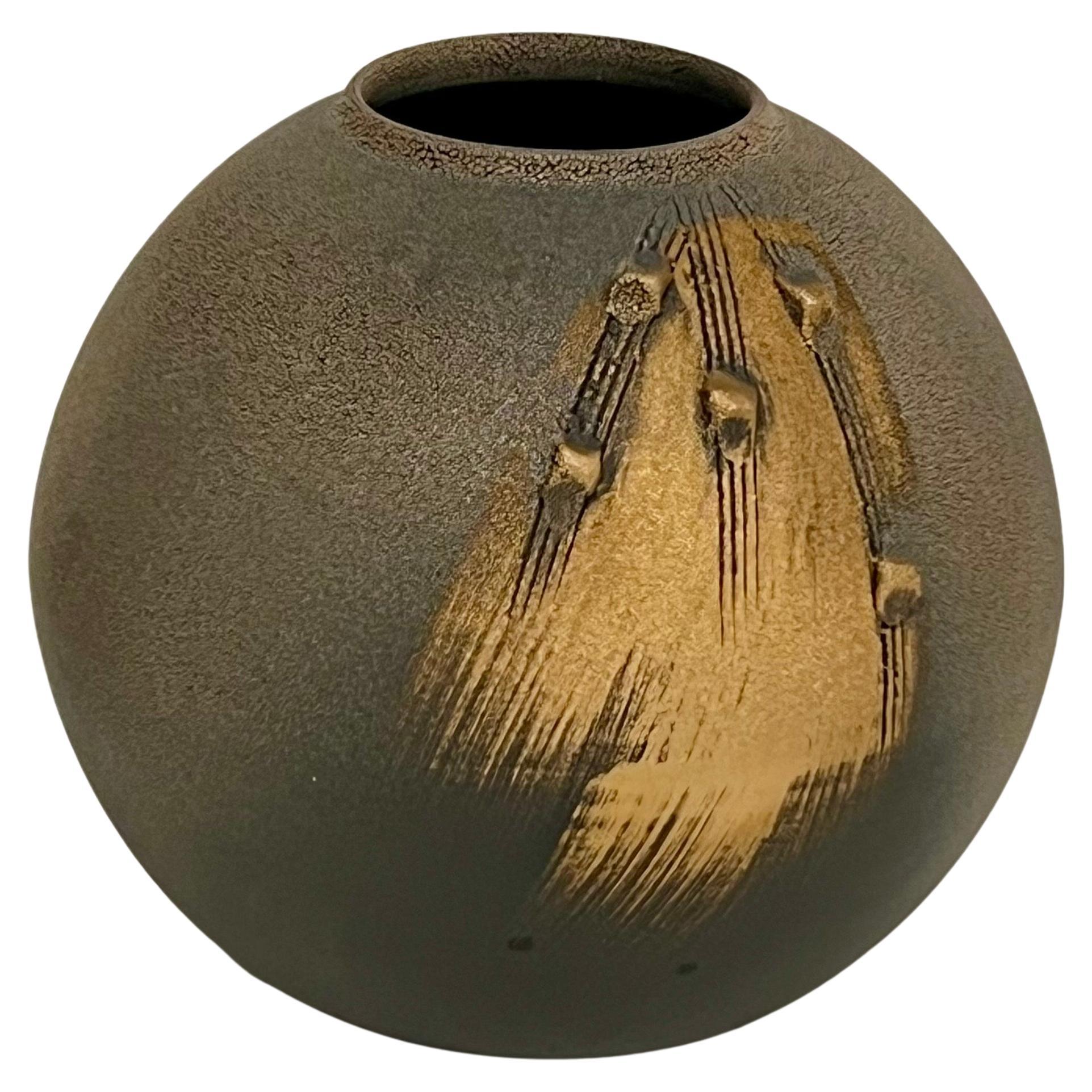 Modernistische japanische Shigaraki-Keramikvase aus Keramik