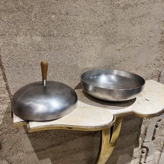 Modernist Japanese Stainless Steel Cookware Vintage Lidded Pot