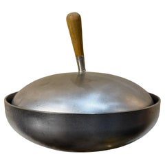 Modernist Japanese Stainless Steel Cookware Vintage Lidded Pot