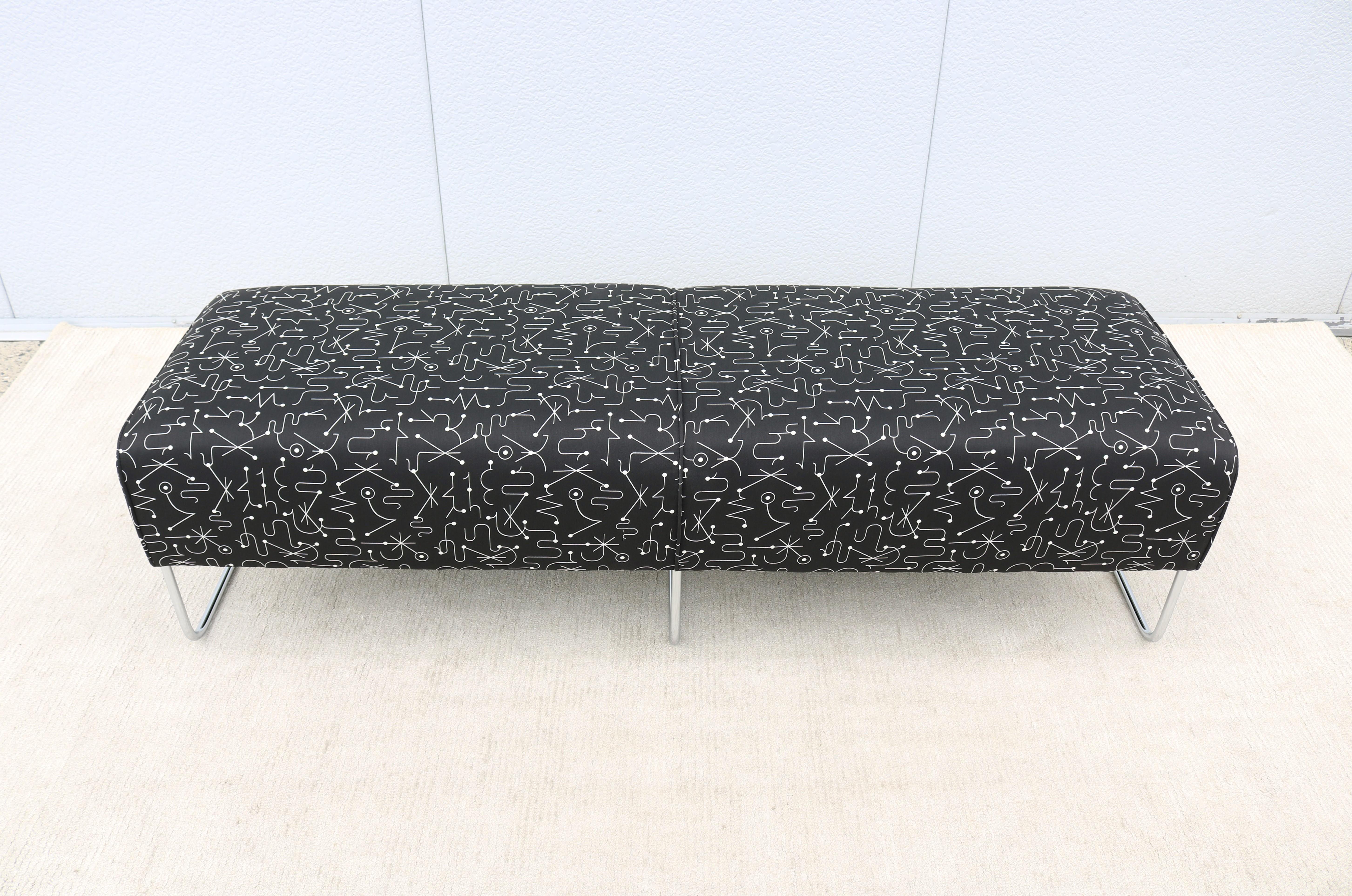 Polished Modernist Jeffrey Bernett for Bernhardt Design Balance Three-Seat Bench For Sale
